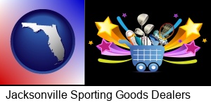 Jacksonville, Florida - a sporting goods shopping cart