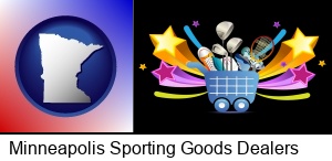 Minneapolis, Minnesota - a sporting goods shopping cart