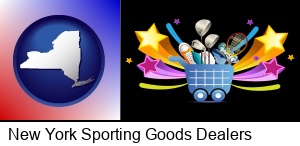 New York, New York - a sporting goods shopping cart