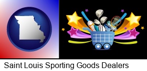 Saint Louis, Missouri - a sporting goods shopping cart