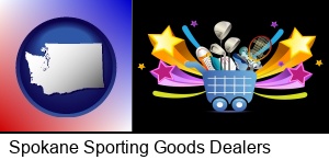 Spokane, Washington - a sporting goods shopping cart