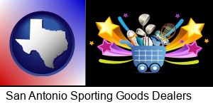 San Antonio, Texas - a sporting goods shopping cart